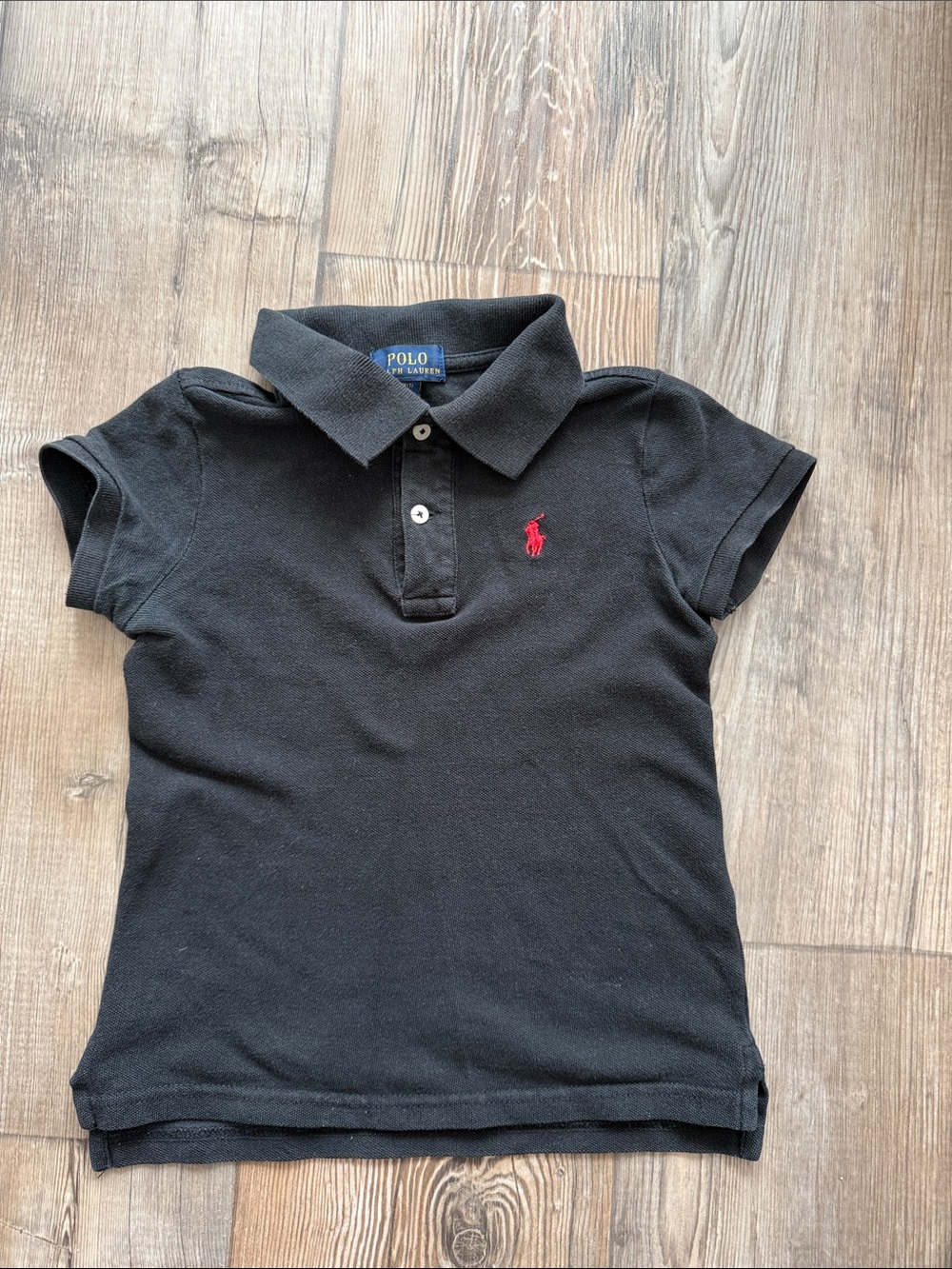 Polo by Ralph Lauren Black Short Sleeve Polo with Red Pony Logo